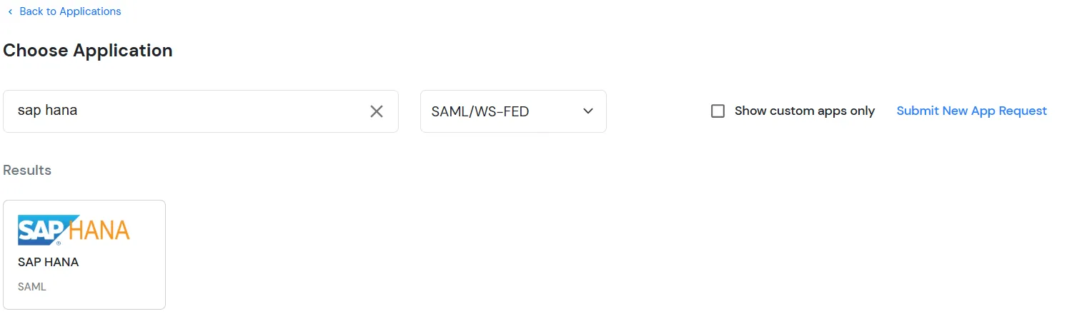 SAP HANA Single Sign-On (SSO) manage apps