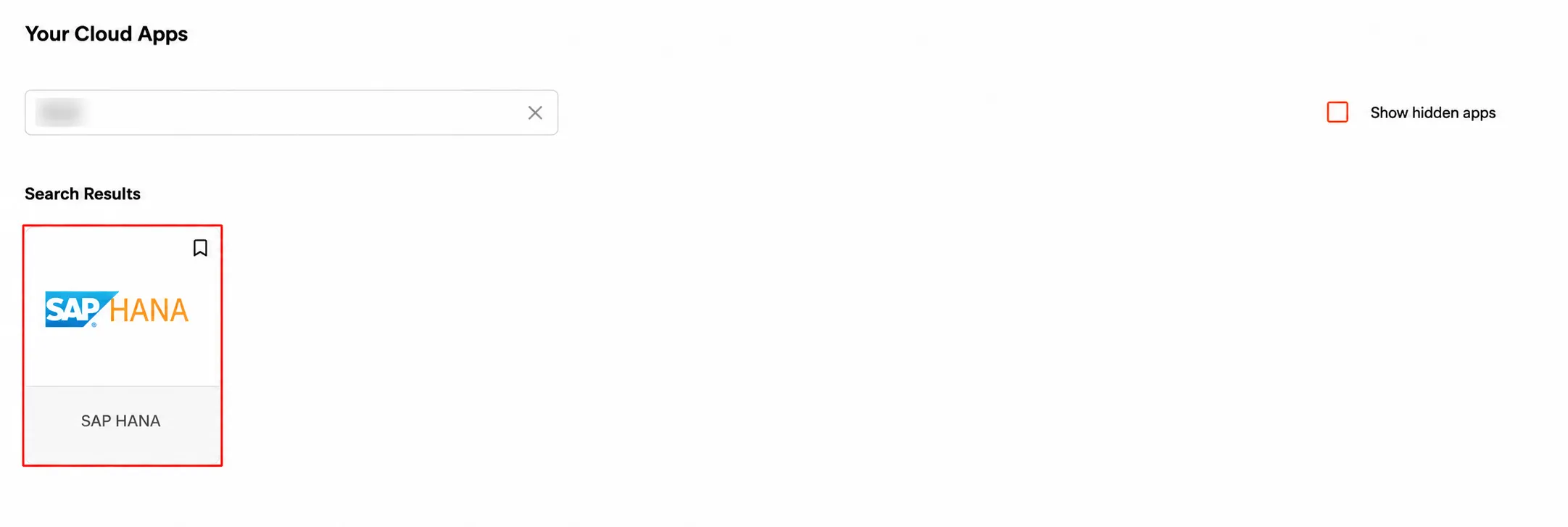 SAP HANA Single Sign-On (SSO) manage apps