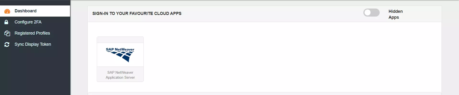 SAP NetWeaver Single Sign-On (SSO) manage apps