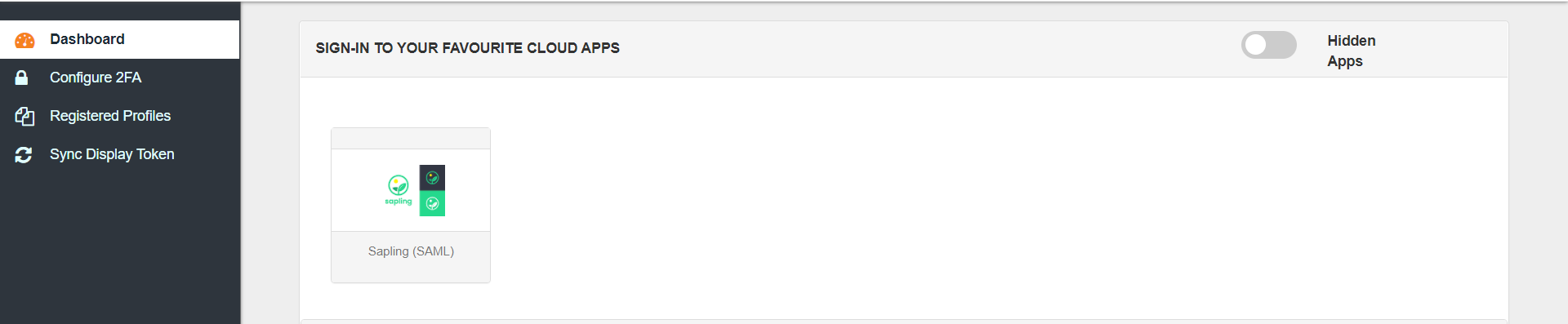 Sapling Single Sign-On (SSO) manage apps