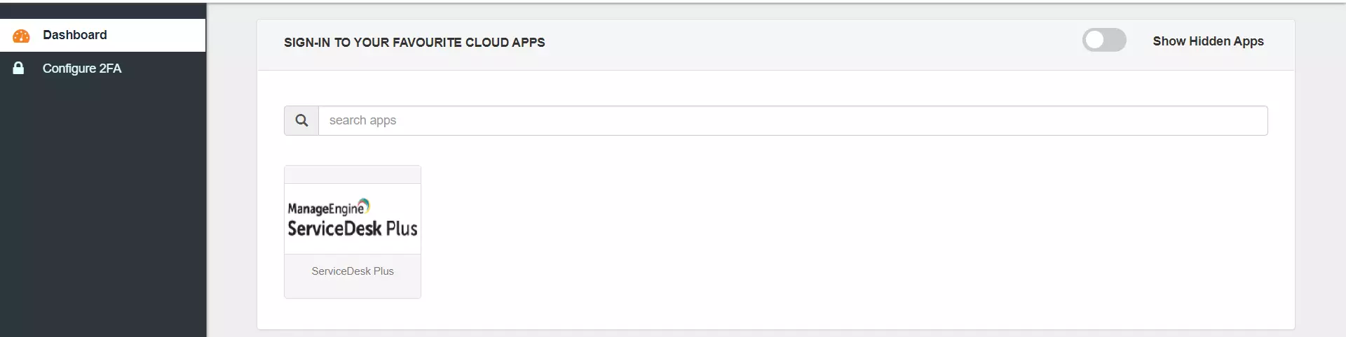 ManageEngine ServiceDesk Plus Single Sign-On (SSO) manage apps
