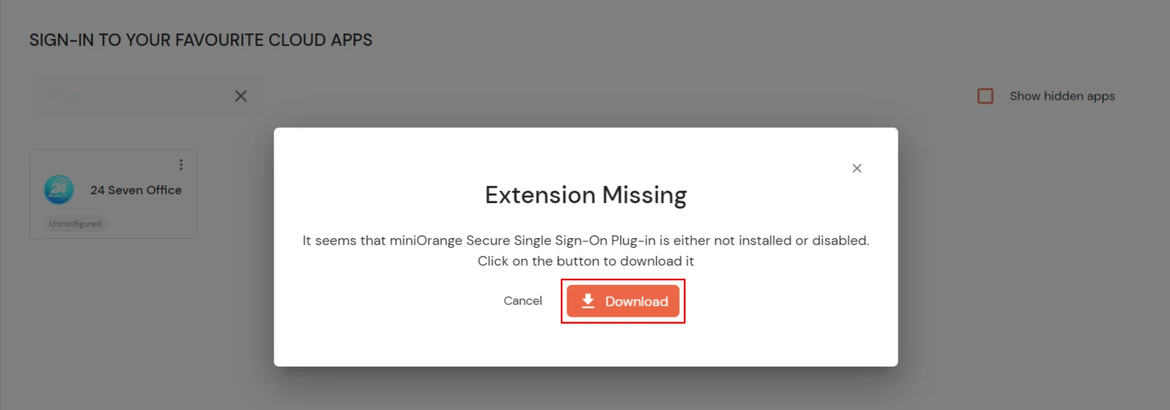 24SevenOffice Single Sign-On (SSO) Download Extension