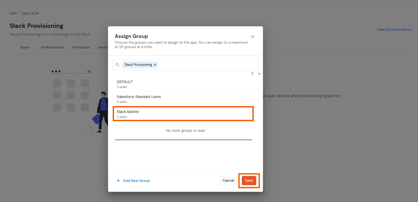 Slack SCIM group provisioning - assign groups to Slack SCIM application