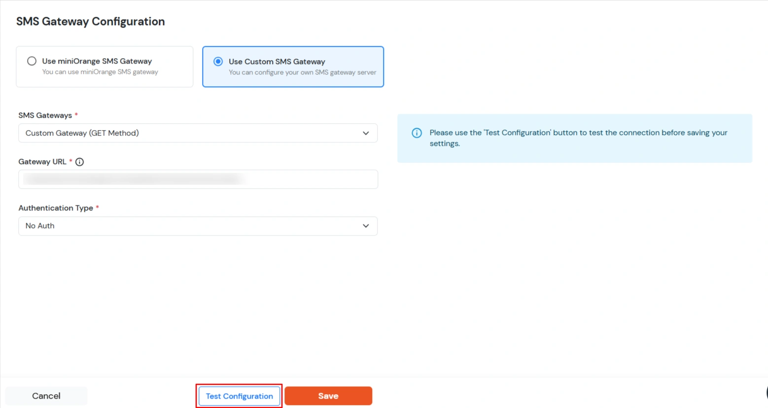 Click Test connection
