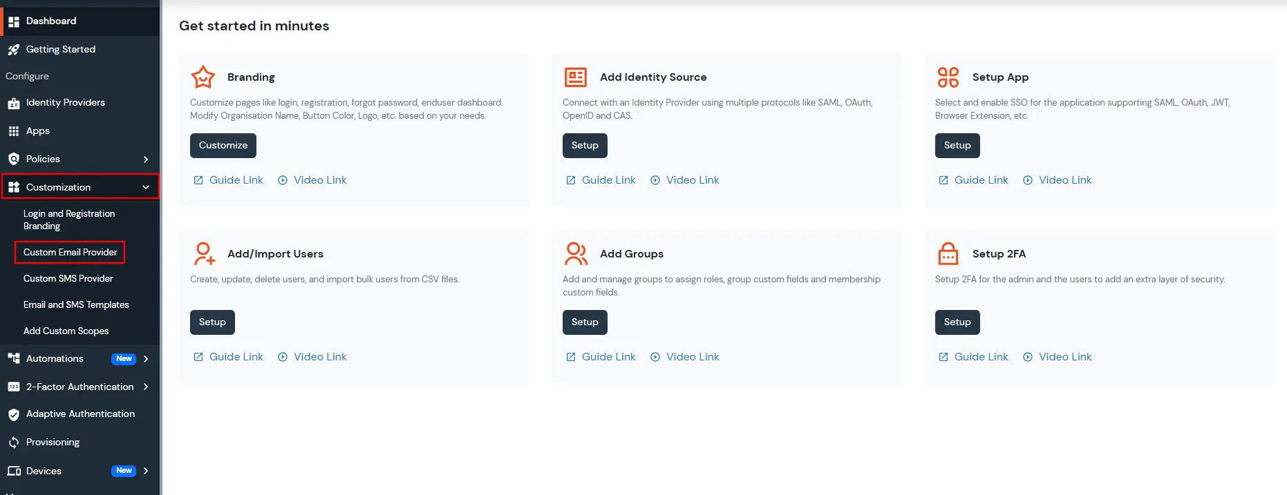Custom Email Provider Dashboard
