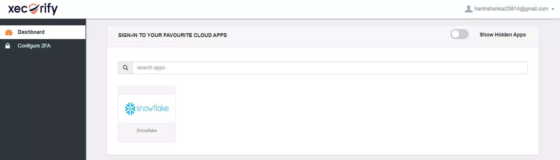 Snowflake Single Sign-On (SSO) manage apps