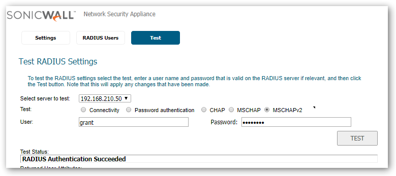 SonicWall SSL VPN Two-Factor Authentication (2fa): Global test configuration