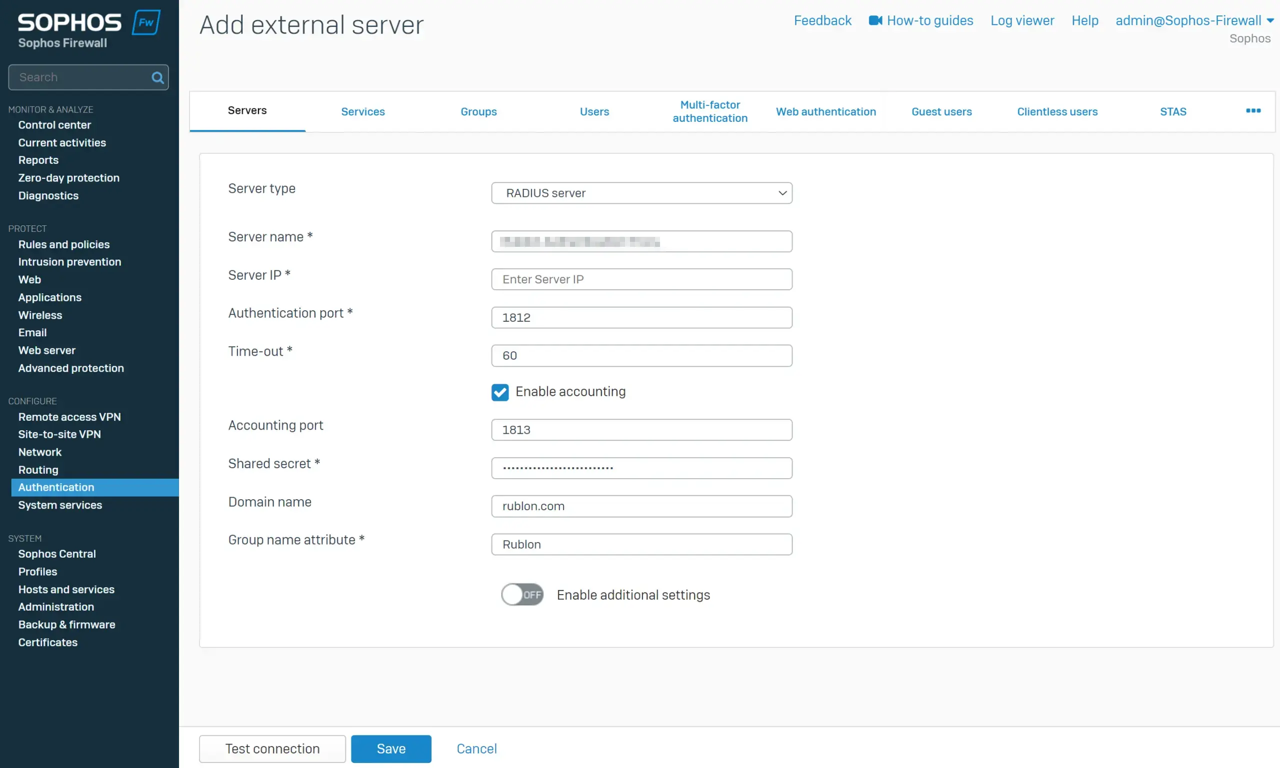 Two-Factor Authentication (2FA/MFA) for Sophos XG Firewall