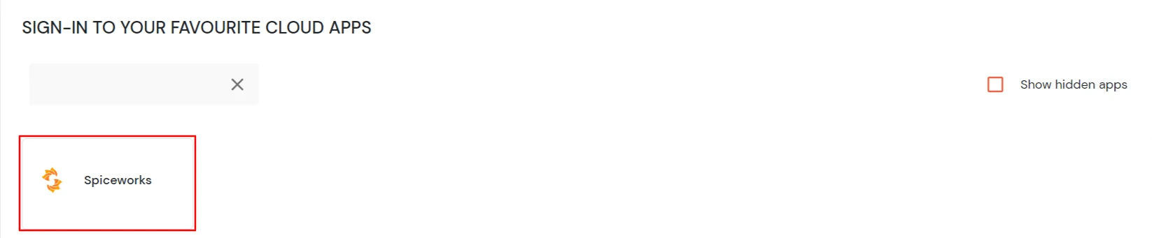 Spiceworks Single Sign-On (SSO) manage apps