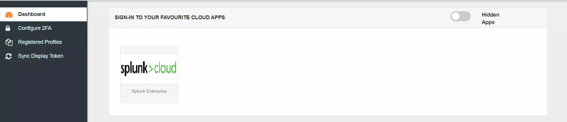 Splunk Cloud Single Sign-On (SSO) manage apps