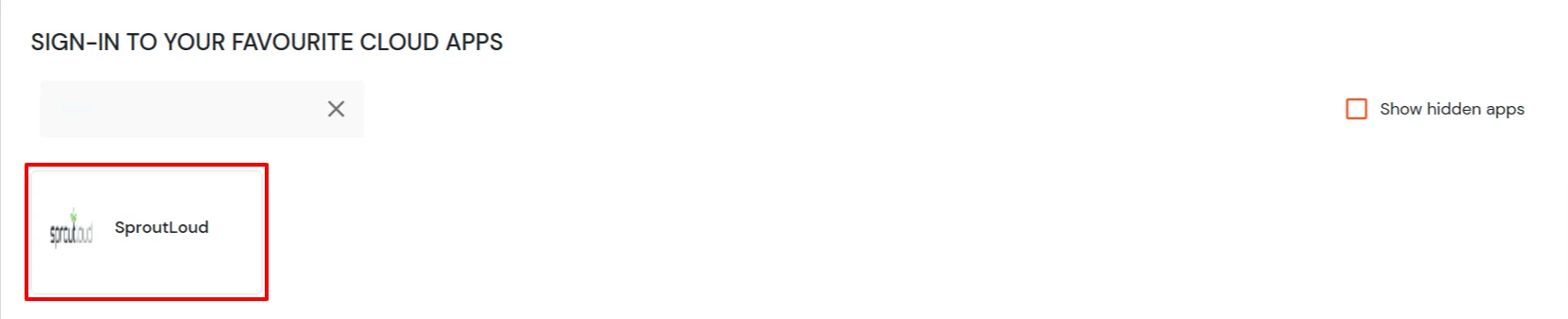 SproutLoud Single Sign-On (SSO) manage apps