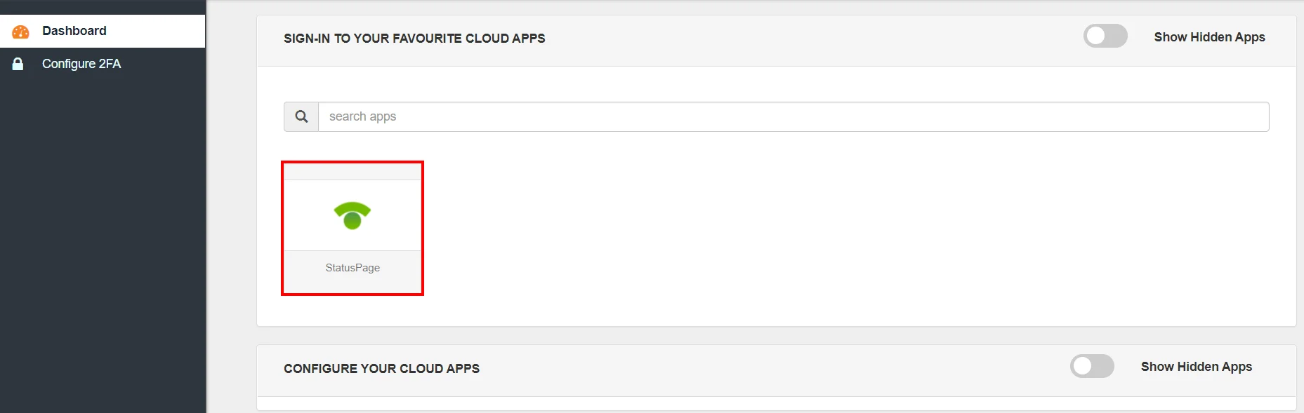 StatusPage Single Sign-On (SSO) manage apps