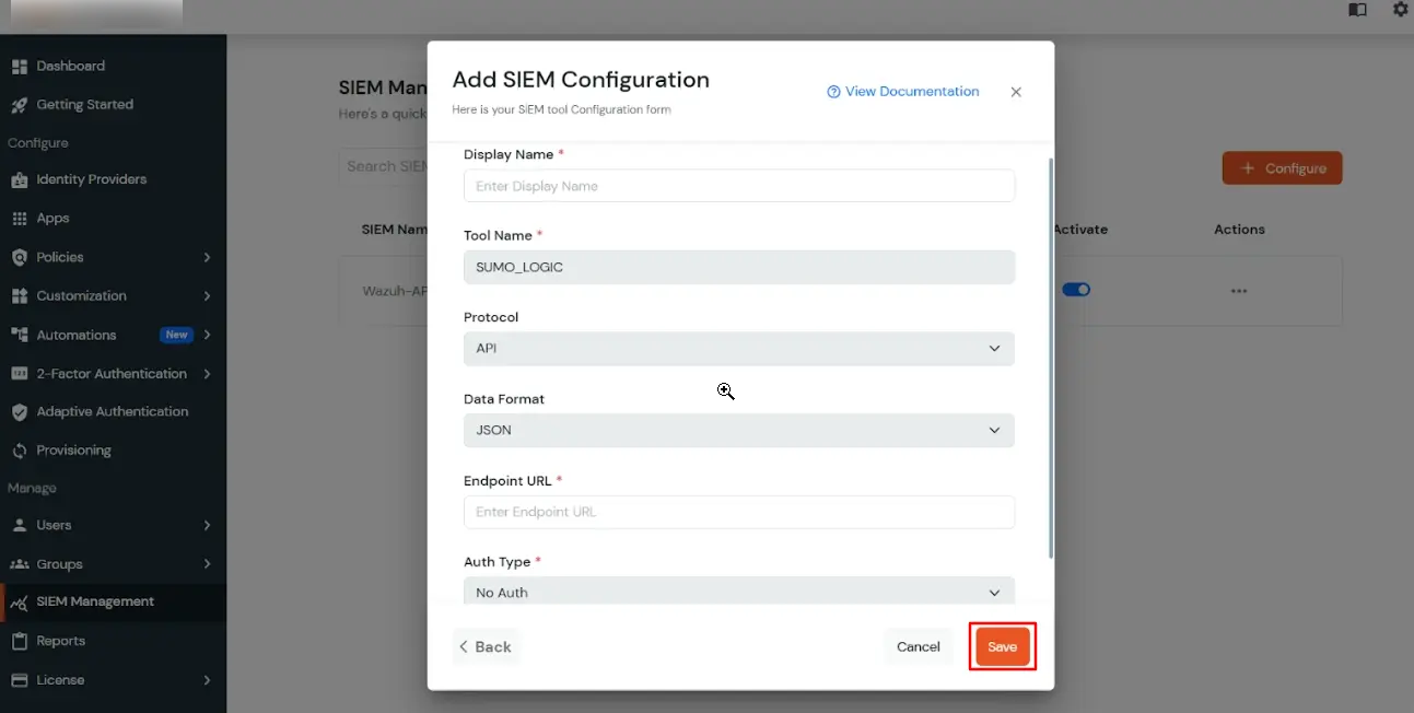  ADD SIEM Configuration