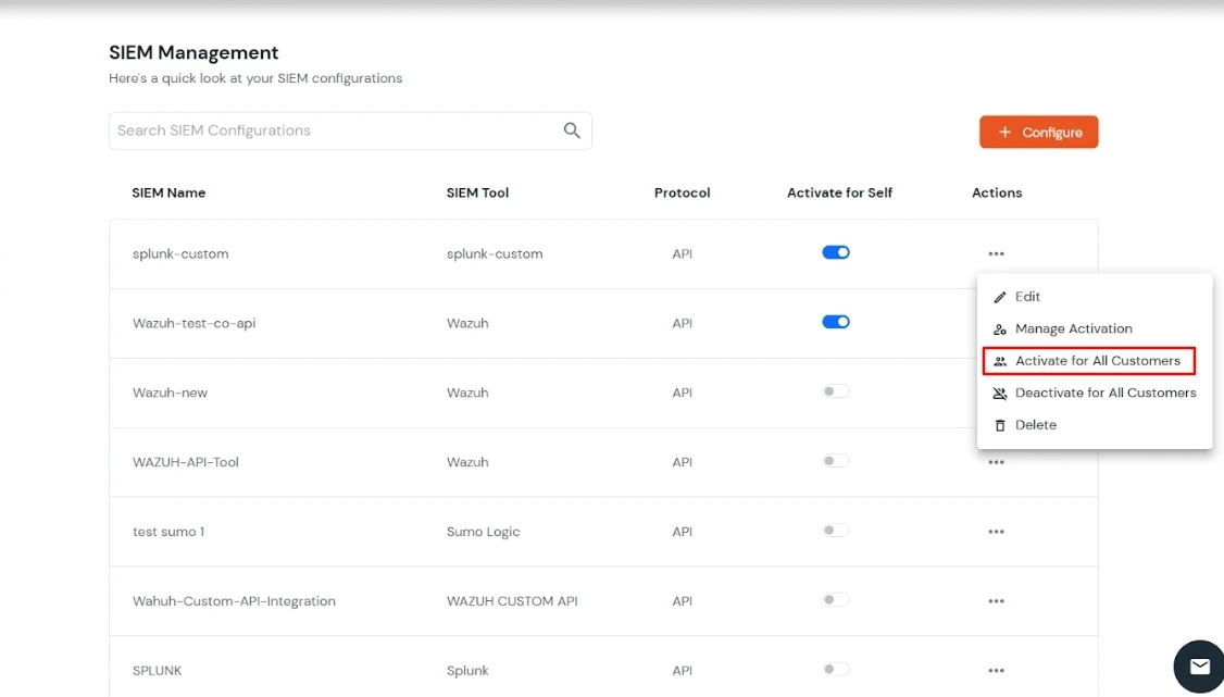 miniOrange Partner Portal Handbook: Select Activate For All Customers 