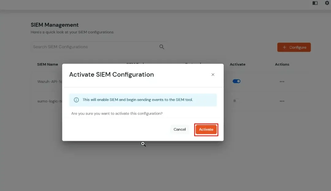 miniOrange Partner Portal Handbook: Activate SIEM Configuration