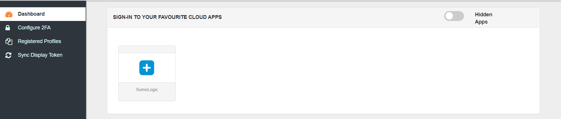 SumoLogic Single Sign-On (SSO) manage apps