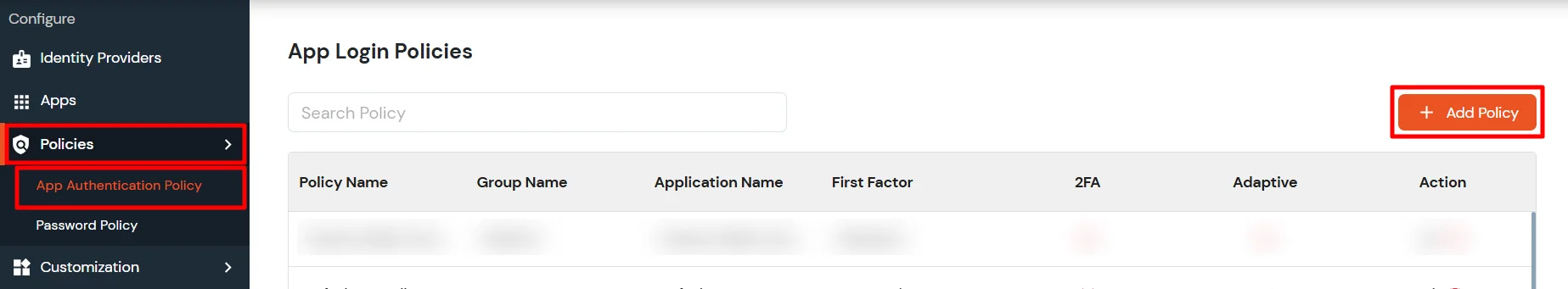 SCIM Provisioning : Navigate to Policies and click App Login Policy