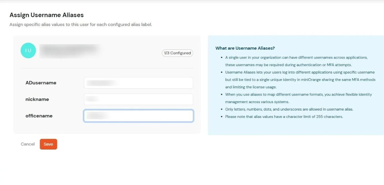 miniOrange Admin Handbook:Add Username