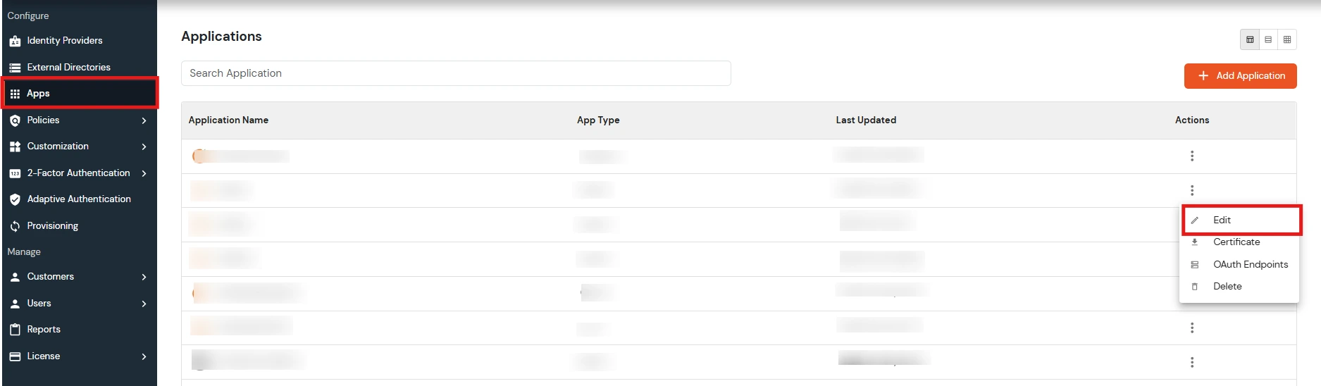 miniOrange Identity Platform Partner Portal Handbook: Edit Application
