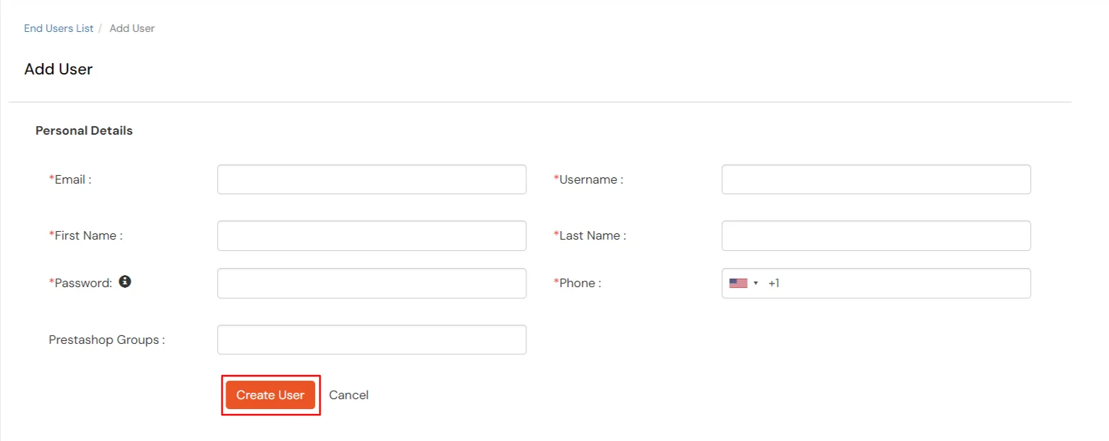Provisioning Add User