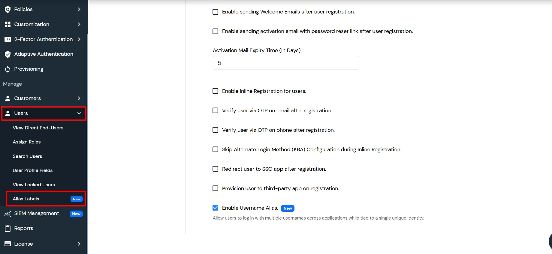 miniOrange Partner Portal Handbook: Manage Alias