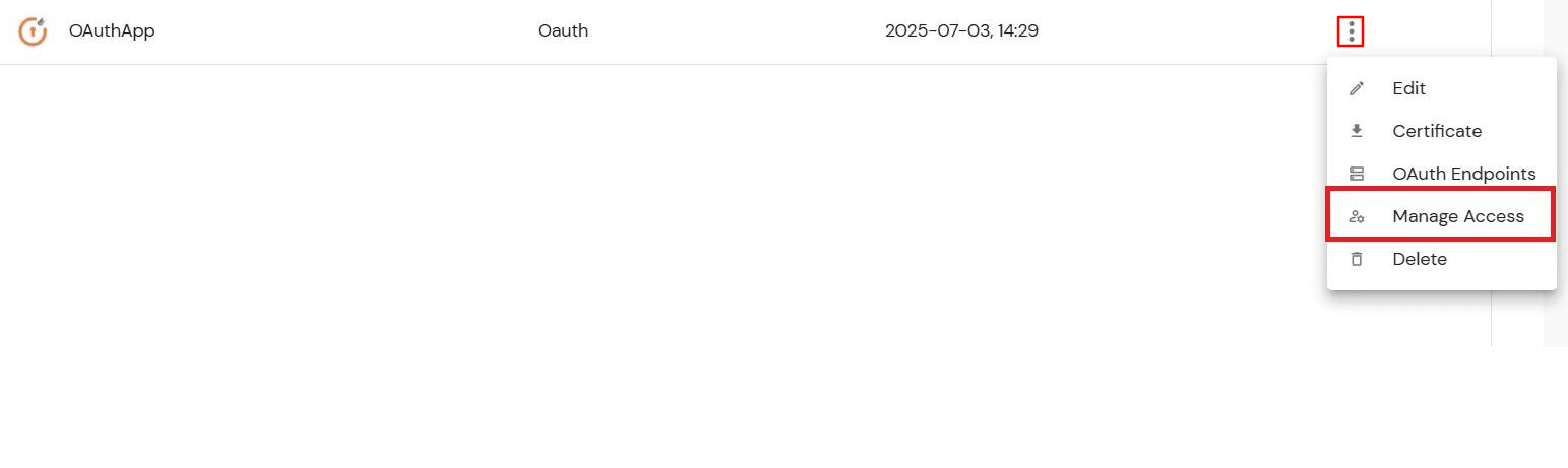 miniOrange Identity Platform Partner Portal Handbook: Manage Access Option in Application Settings