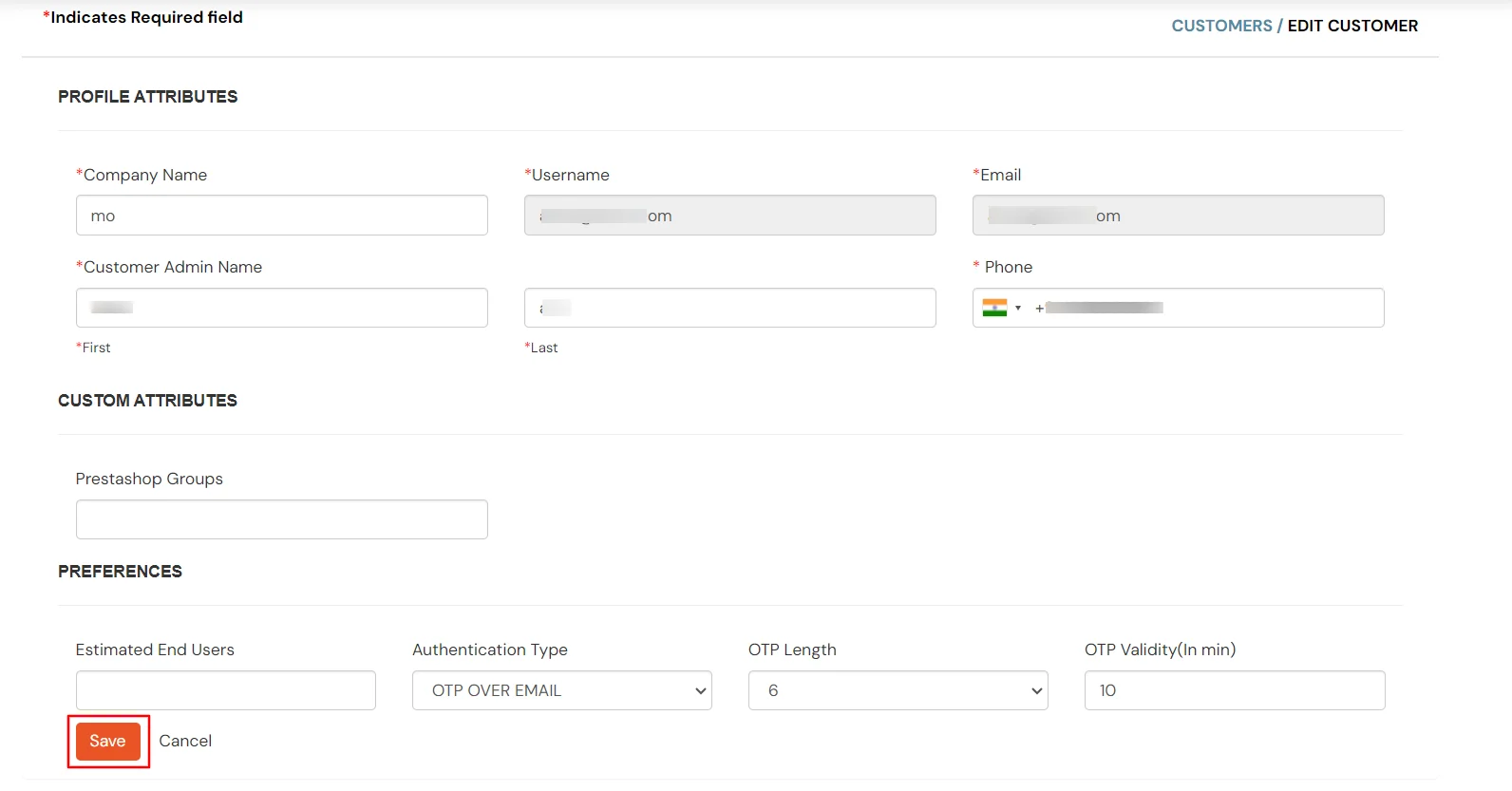 miniOrange Partner Portal Handbook : Update the customer rquired details which you need