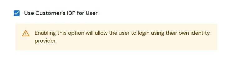 miniOrange Identity Platform Partner Portal Handbook: Use customer's IDP for users