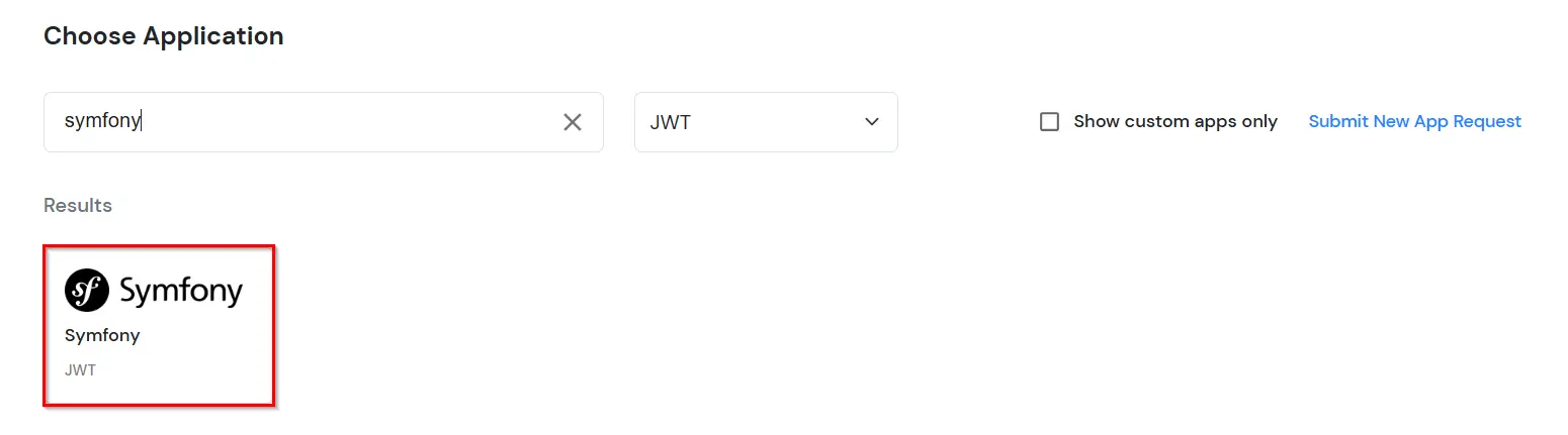 Configure JWT application: Search Symfony JWT application