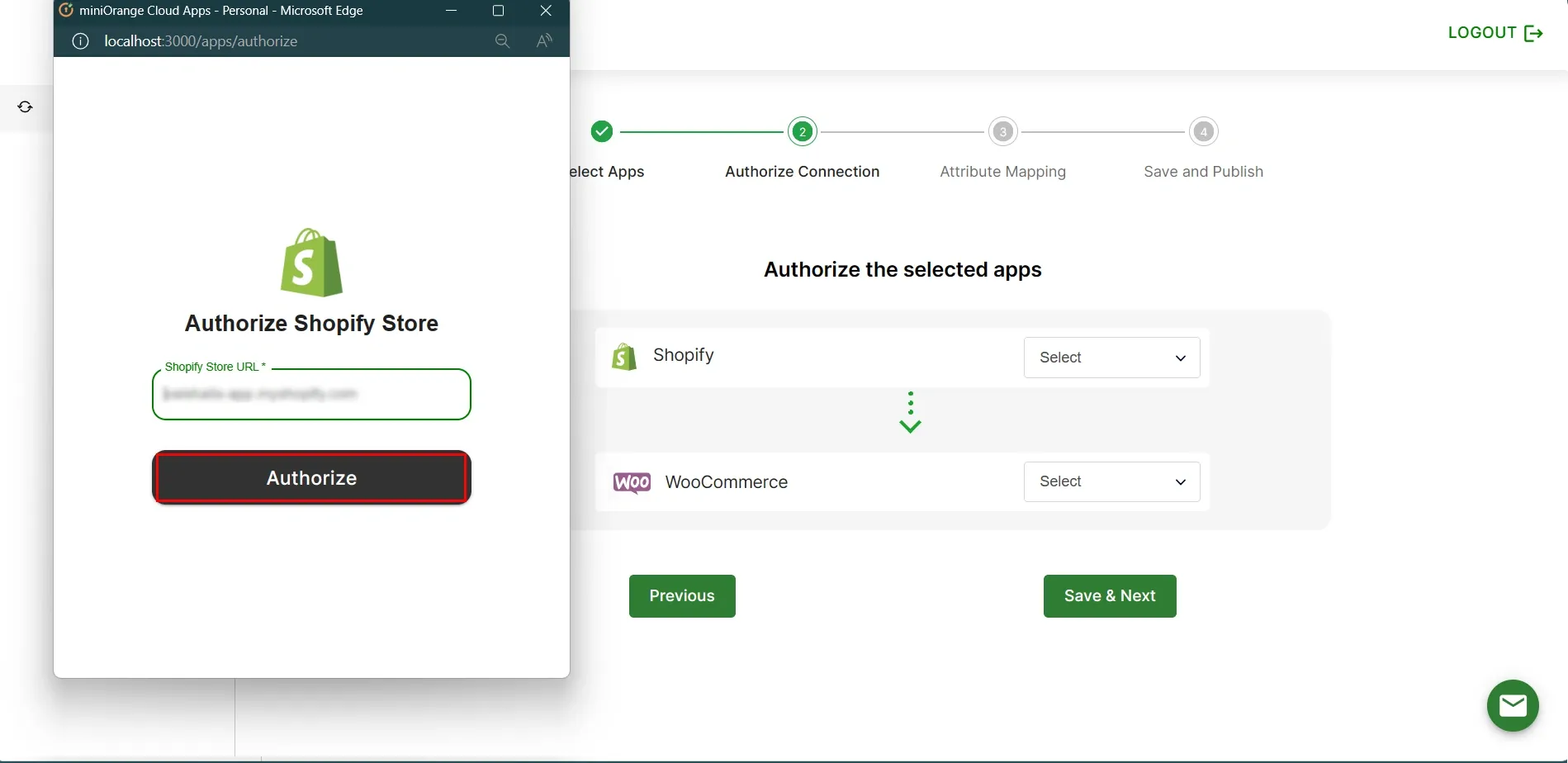 Shopify WooCommerce Integration - authorize shopify store