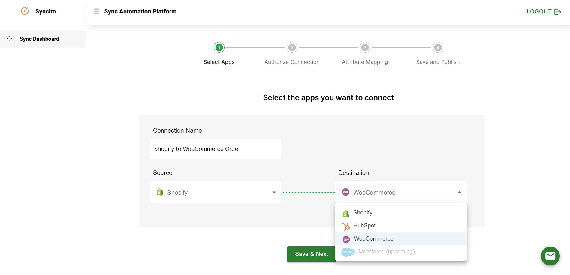  Shopify WooCommerce Integration - select applications