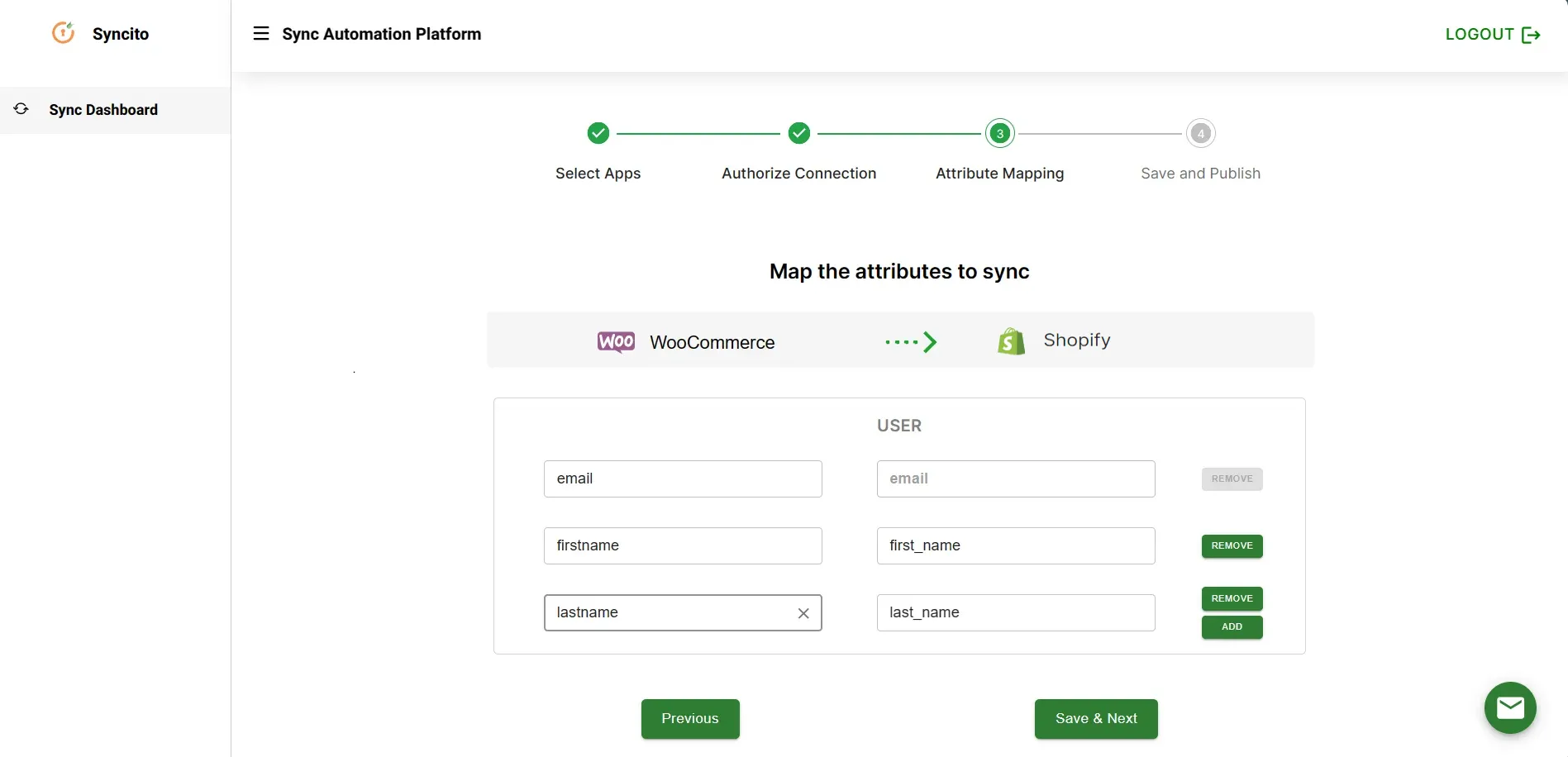 Shopify WooCommerce Integration contact save next