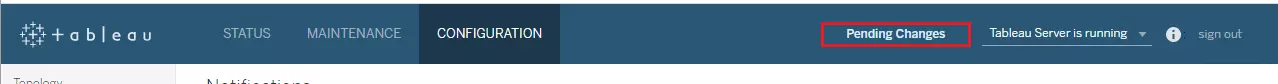 Tableau Server SSO: Click Save Panding Changes then click on Panding Changes button