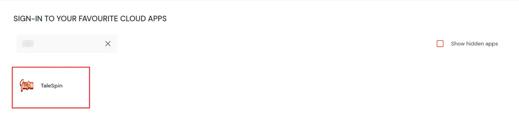 TaleSpin Single Sign-On (SSO) manage apps