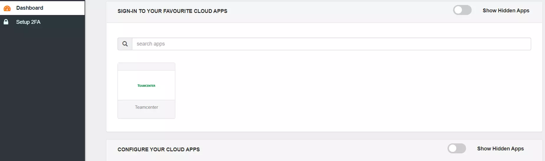 Teamcenter Single Sign-On (SSO) manage apps