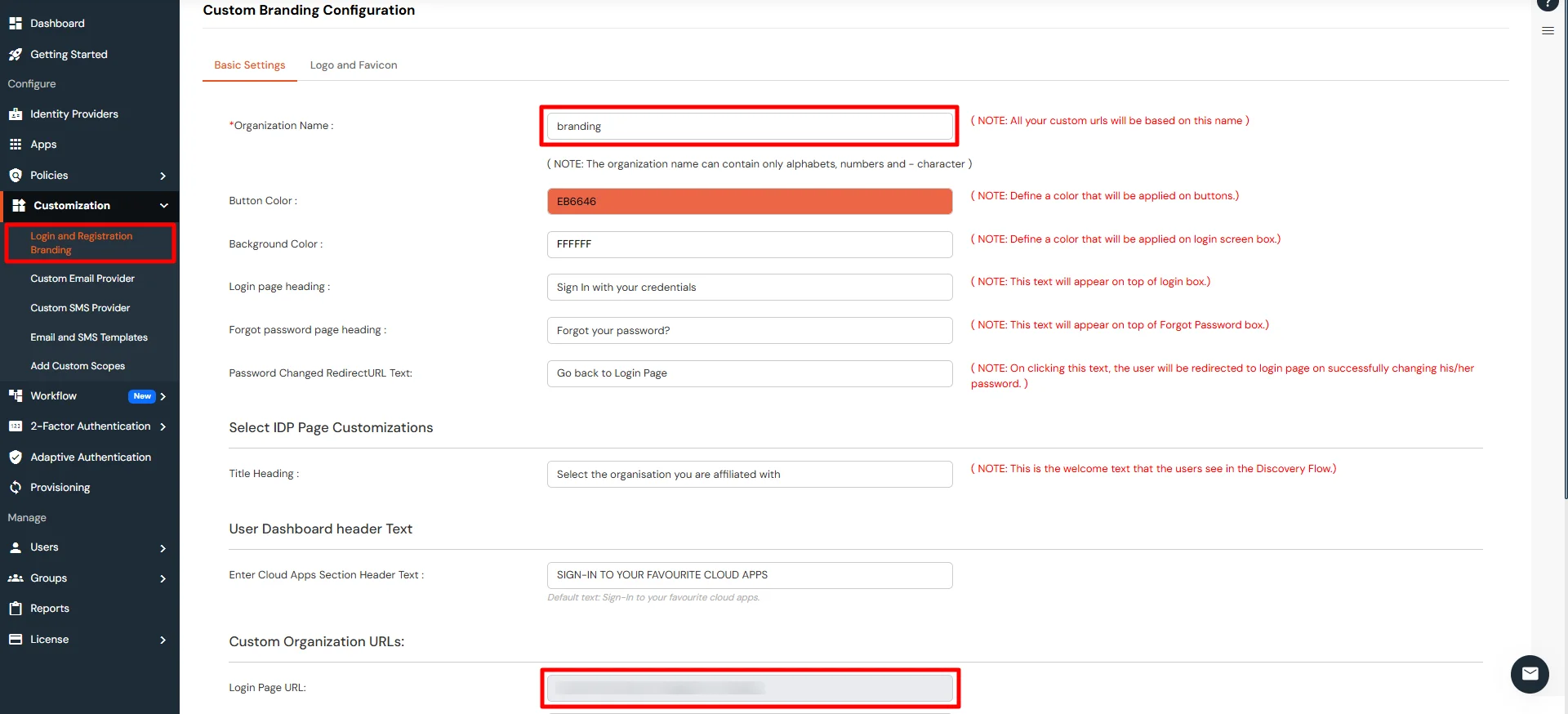 Multi Factor authentication for Palo Alto Networks : setting up branding
