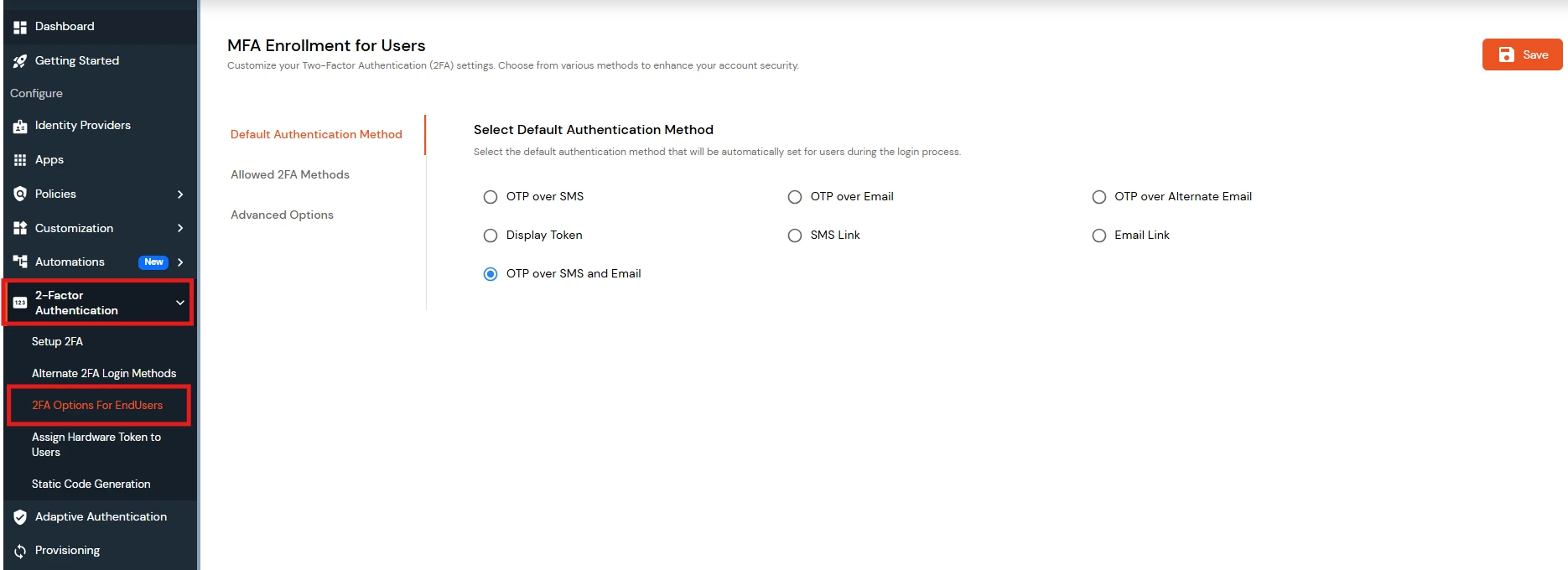 Customize MFA for End Users