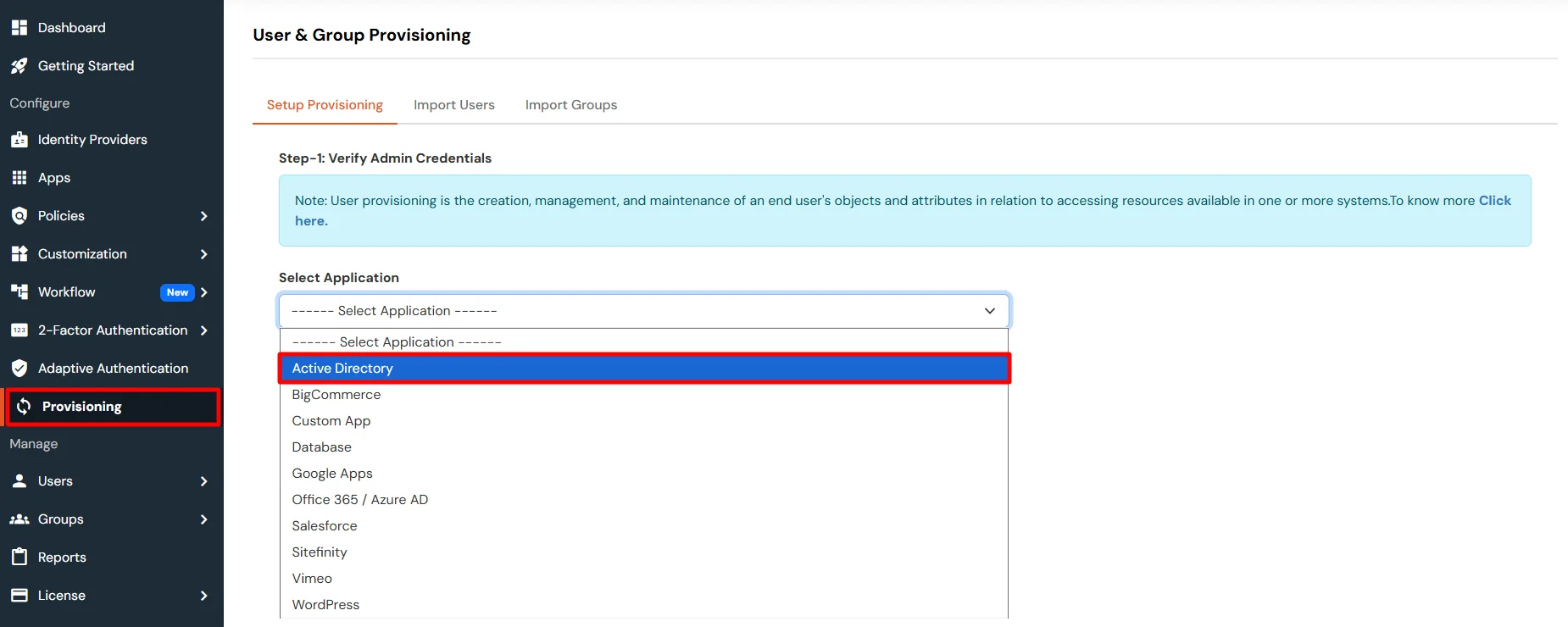 MFA/Two-Factor Authentication(2FA) for Palo Alto Networks : Select Active Directory (AD)