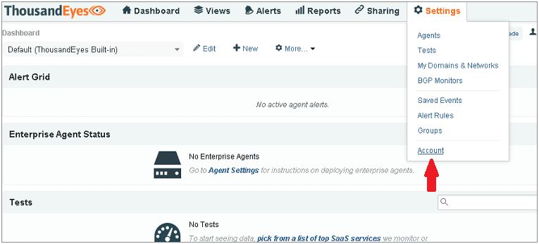 ThousandEyes Single Sign On (sso) admin login