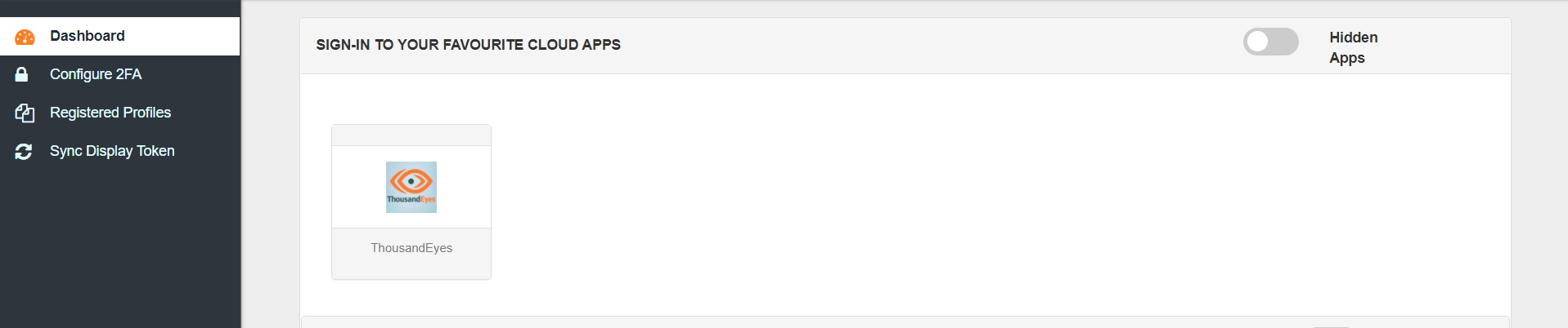 ThousandEyes Single Sign-On (SSO) manage apps