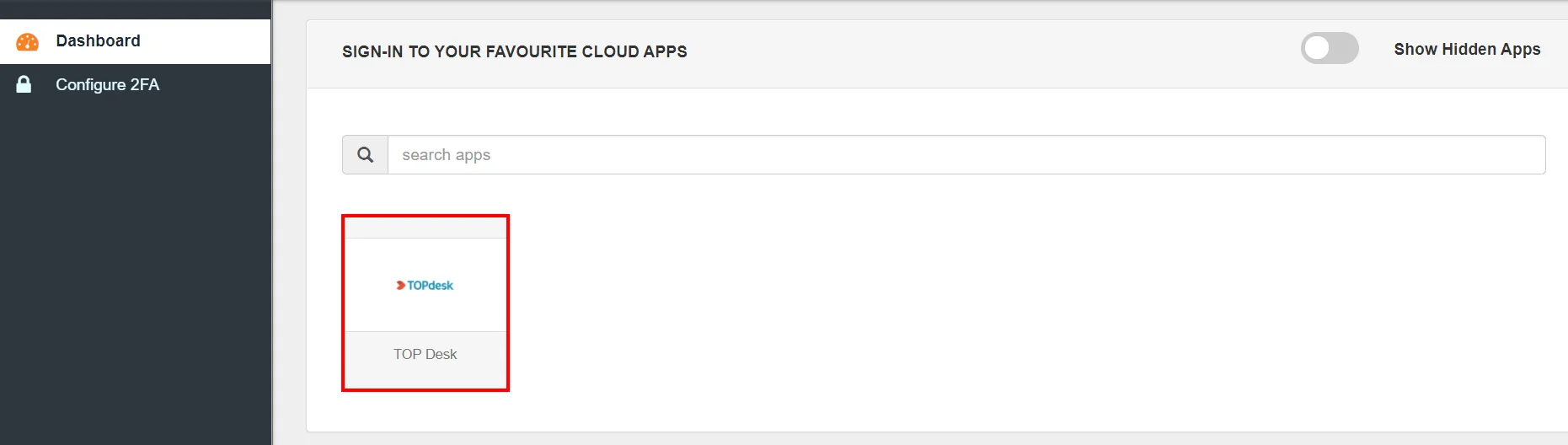 TOPdesk Single Sign-On (SSO) manage apps
