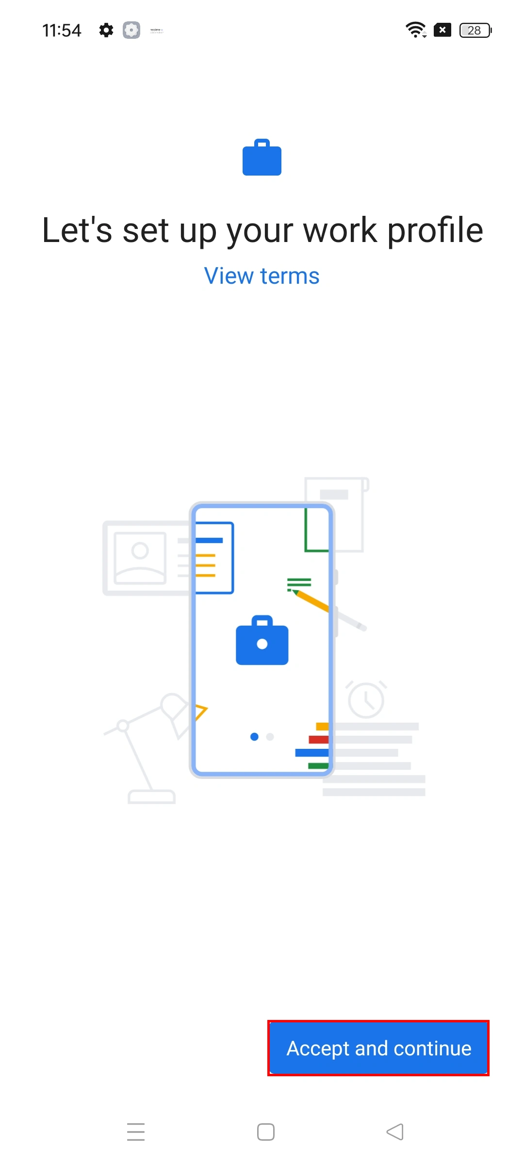 Enroll Android Devices into MDM-accept and continue