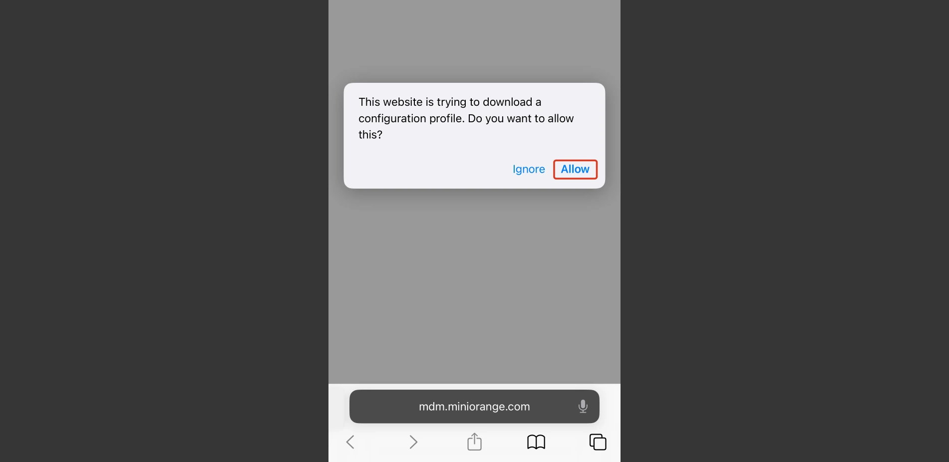 Allow Profile Download MDM