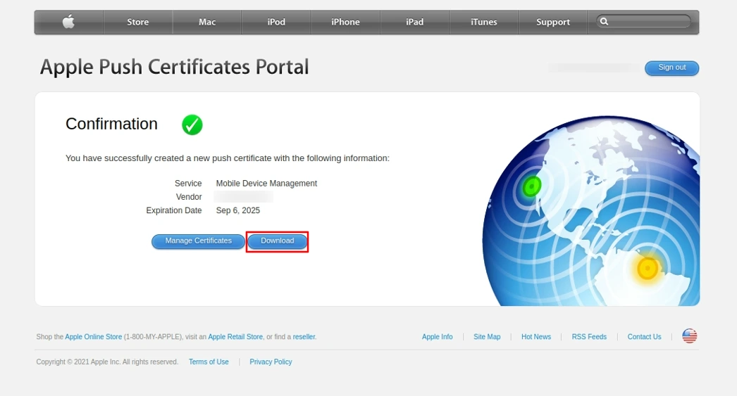 Android Enterprise Register dashboard