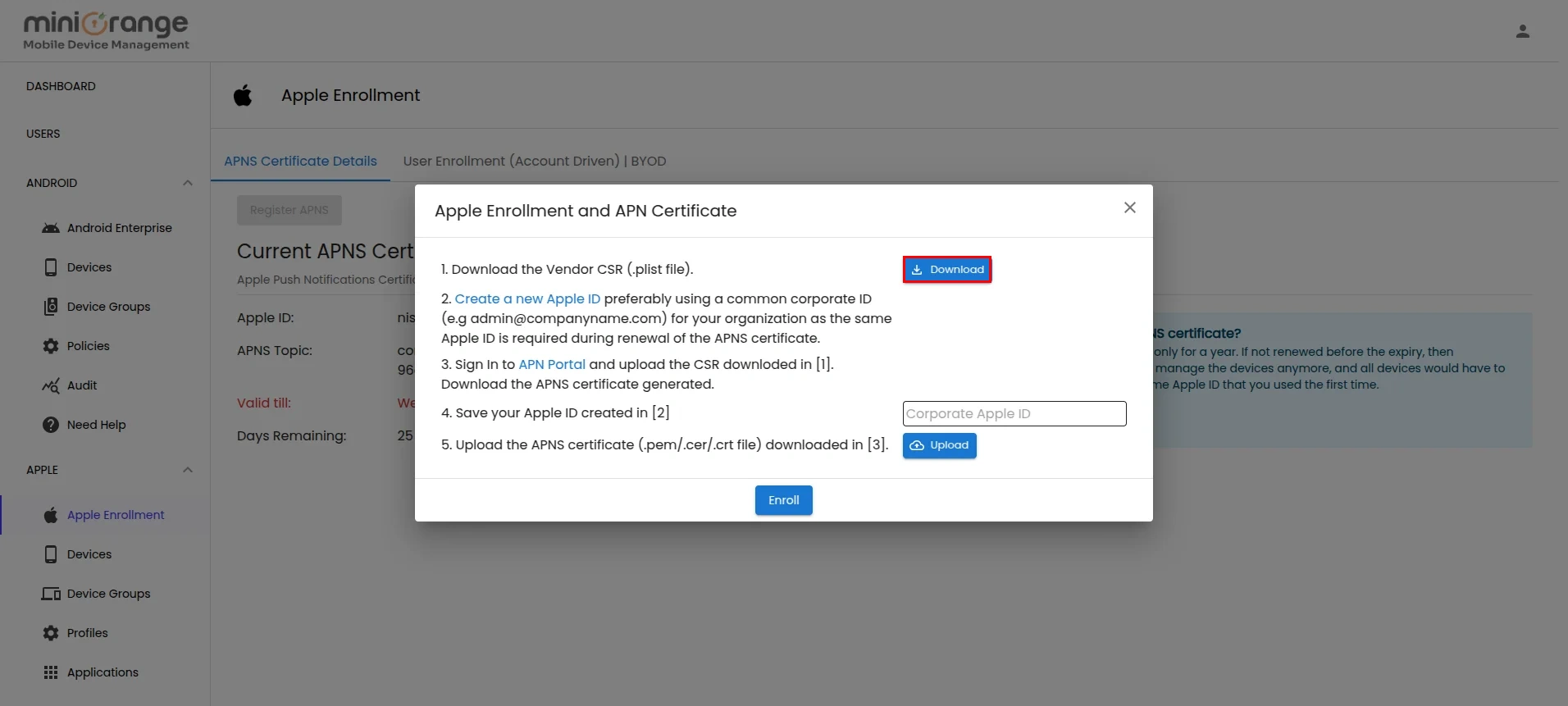 Download the certificate
