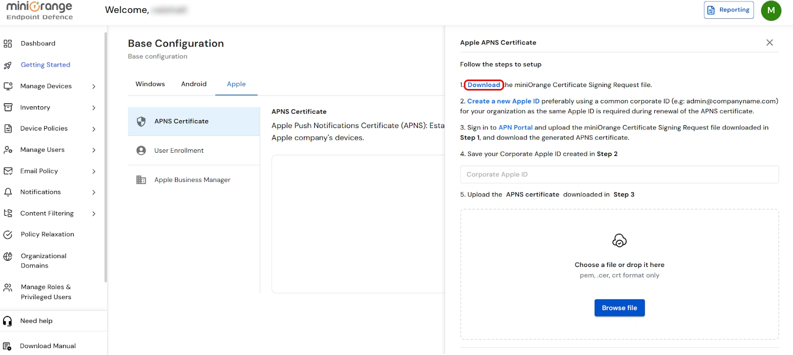 Configure Apple APNs Certificate