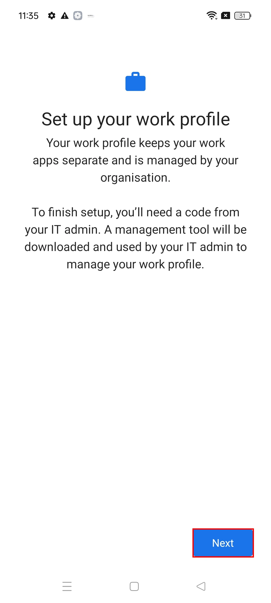 Enroll Android Devices into MDM-click on next 