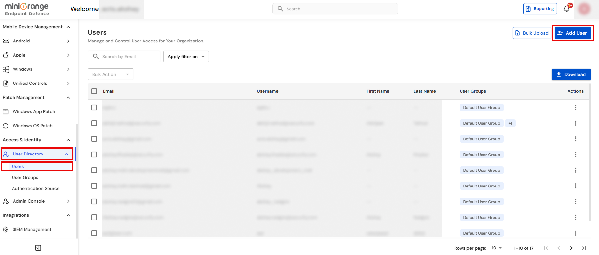 Add user for Android MDM enrollment and Android Enterprise device assignment in UEM
