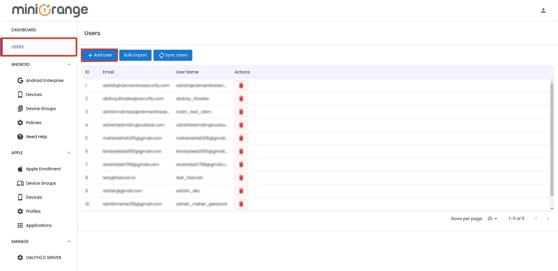 Create a Users dashboard