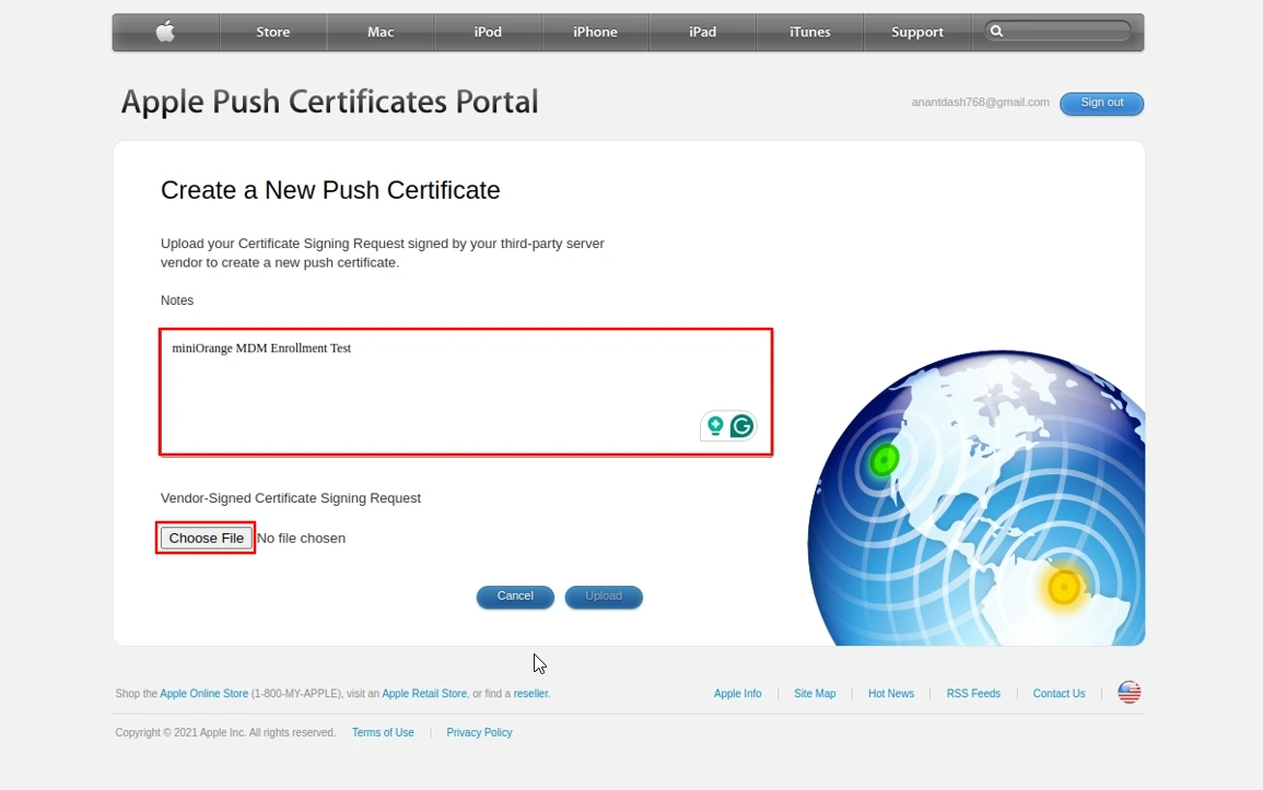 Android Enterprise Register dashboard
